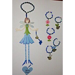 Care and  Wonder Co Wine Bottle Charm Garden Fairy Belles Fluer Glass Markers